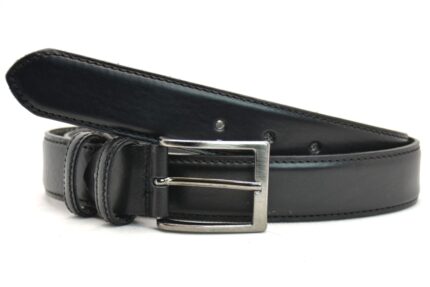 Timbelt heren pantalonriem 3,5 cm | Volnerfleer 35577 - Zwart nikkelvrij gesp