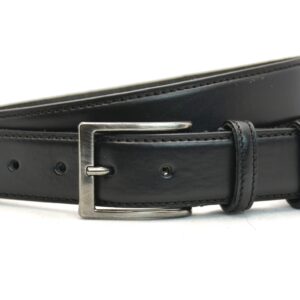 Timbelt heren pantalonriem 3,5 cm | Volnerfleer 35577 - Zwart nikkelvrij voorkant