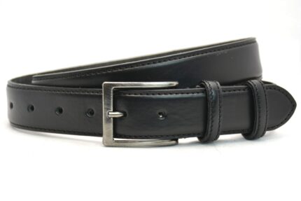 Timbelt heren pantalonriem 3,5 cm | Volnerfleer 35577 - Zwart nikkelvrij voorkant