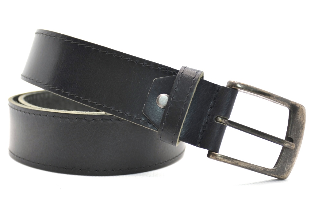 Timbelt leren herenriem XXXL 160 cm | Italiaans volnerfleer 40622 - Zwart nikkelvrij gesp