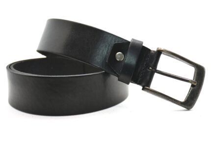 Timbelt volnerf leren riem | Italiaans leer 627 - Zwart nikkelvrij gesp
