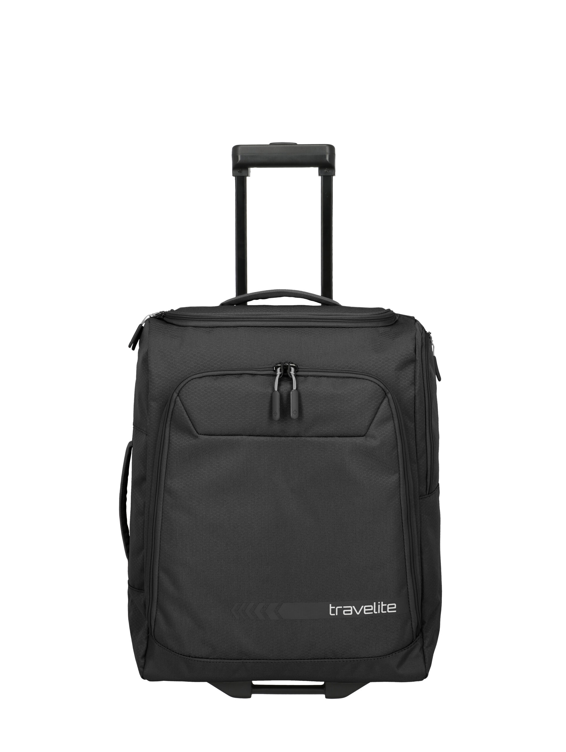 Travelite Kick Off Wheeled Duffle S 55 cm (reistas op wielen) zwart voorkant trekstang
