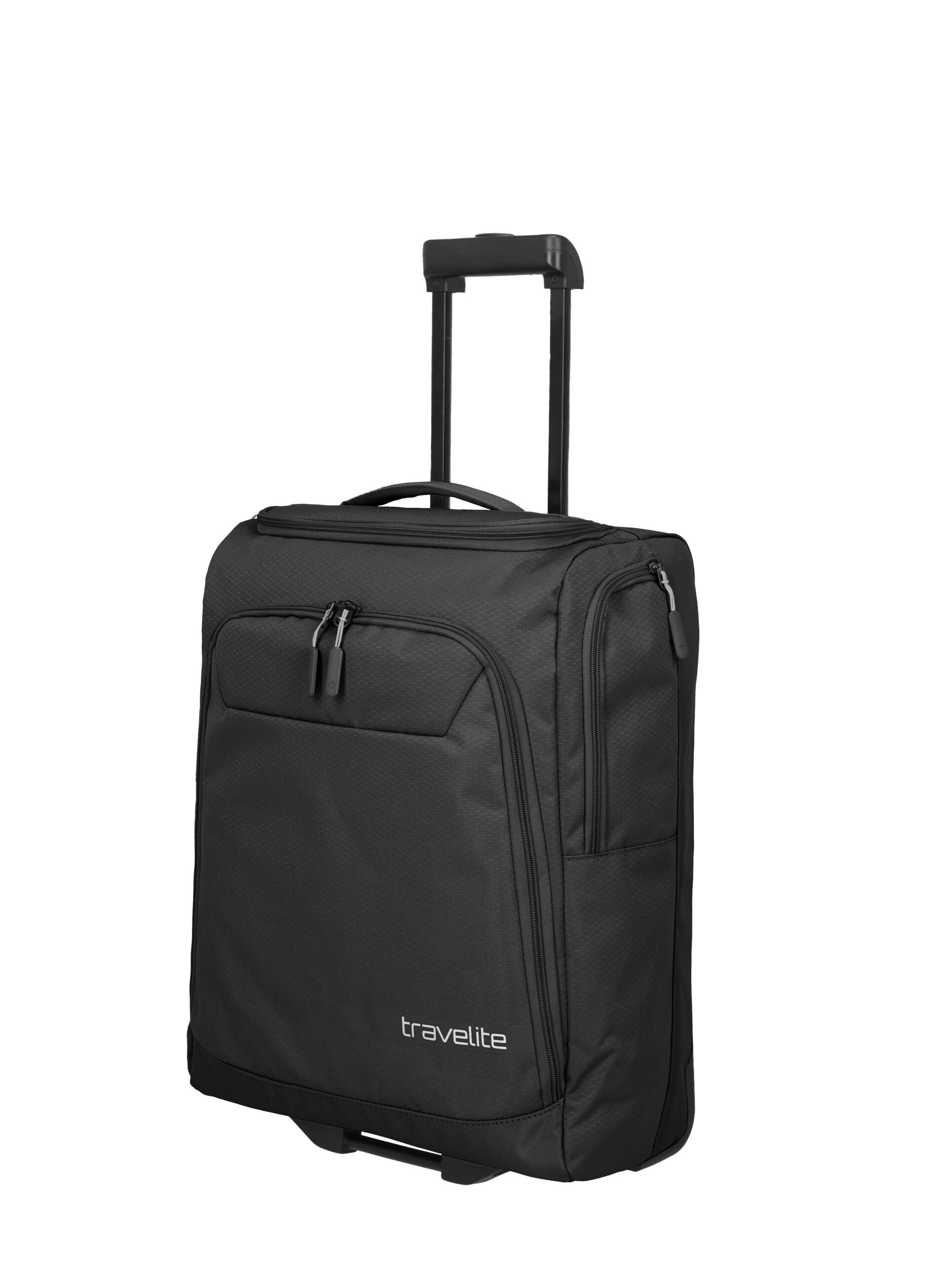 Travelite Kick Off Wheeled Duffle S 55 cm (reistas op wielen) zwart zijkant trekstang