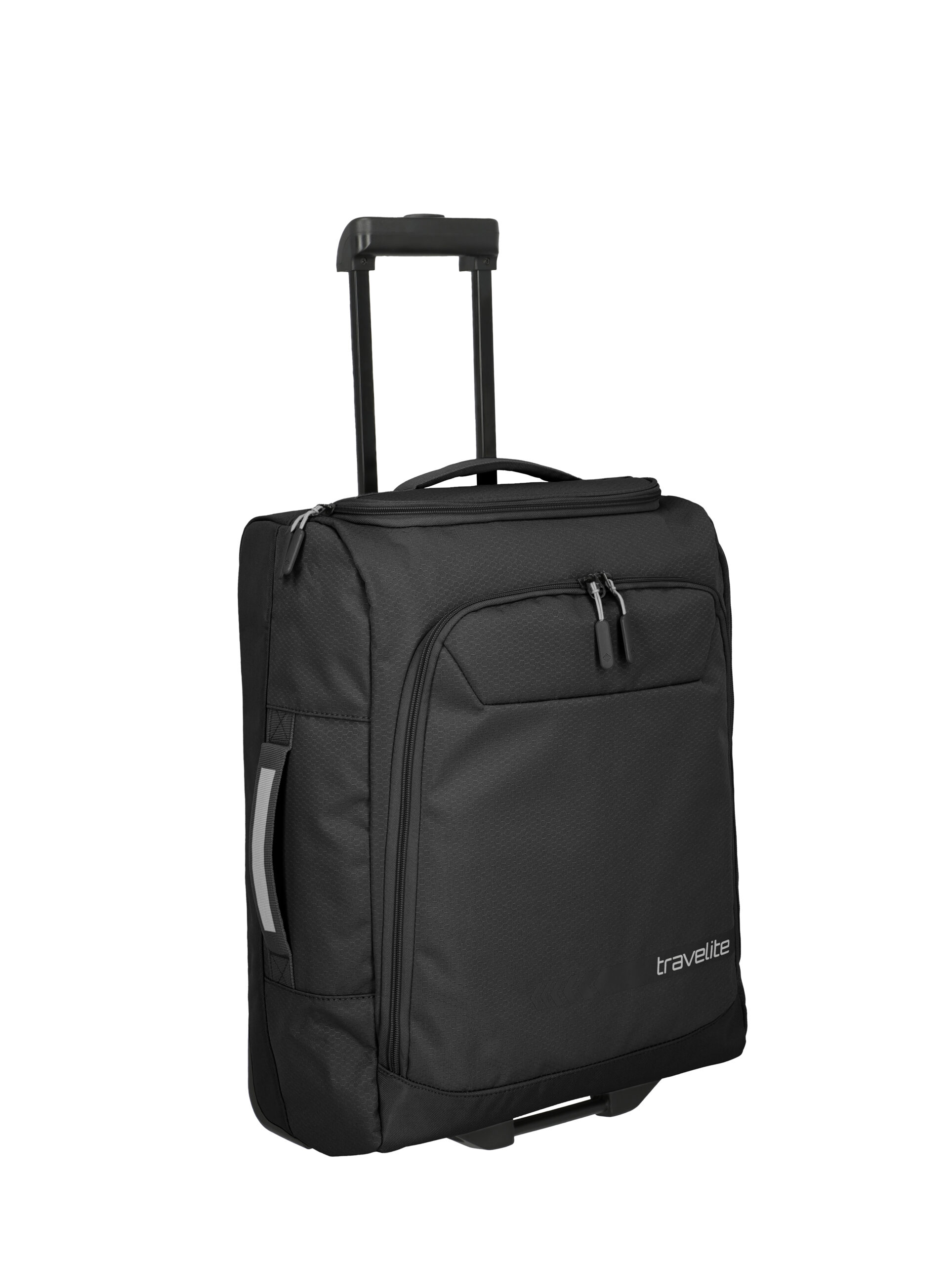 Travelite Kick Off Wheeled Duffle S 55 cm (reistas op wielen) zwart zijkant trekstang