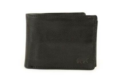 Bear Design Abel leren billfold portemonnee zwart voorkant