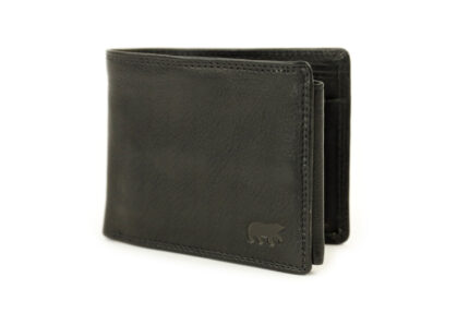 Bear Design Abel leren billfold portemonnee zwart zijkant