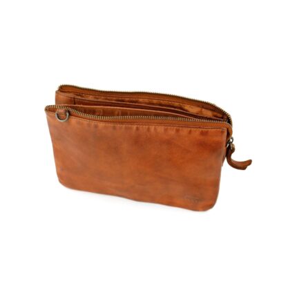 Bear Design Uma Cow Lavato Clutch | CL30996 cognac open