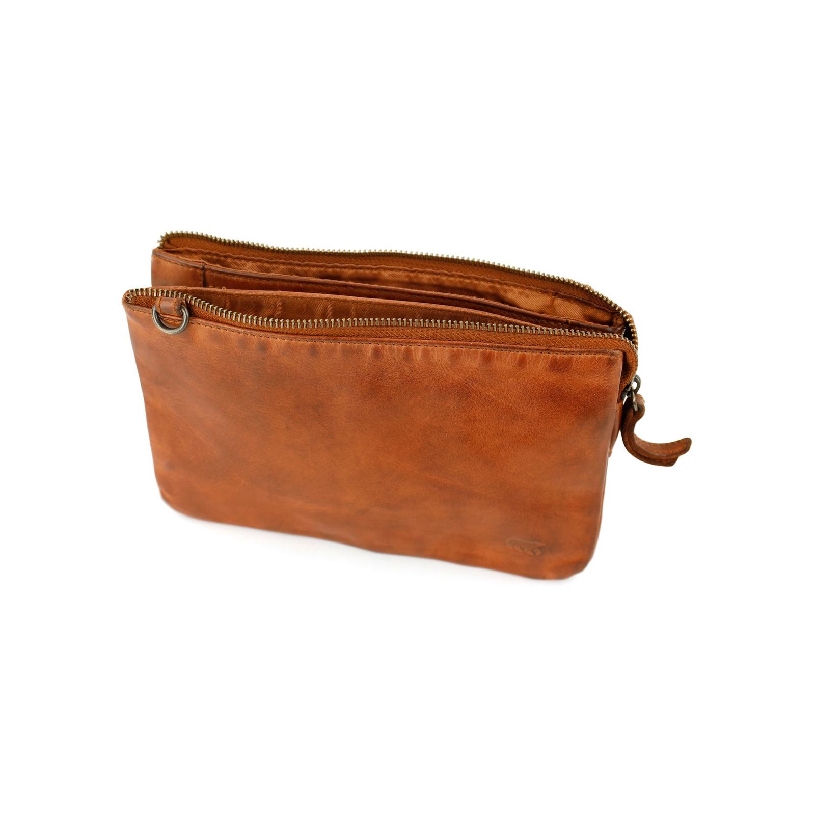 Bear Design Uma Cow Lavato Clutch | CL30996 cognac open