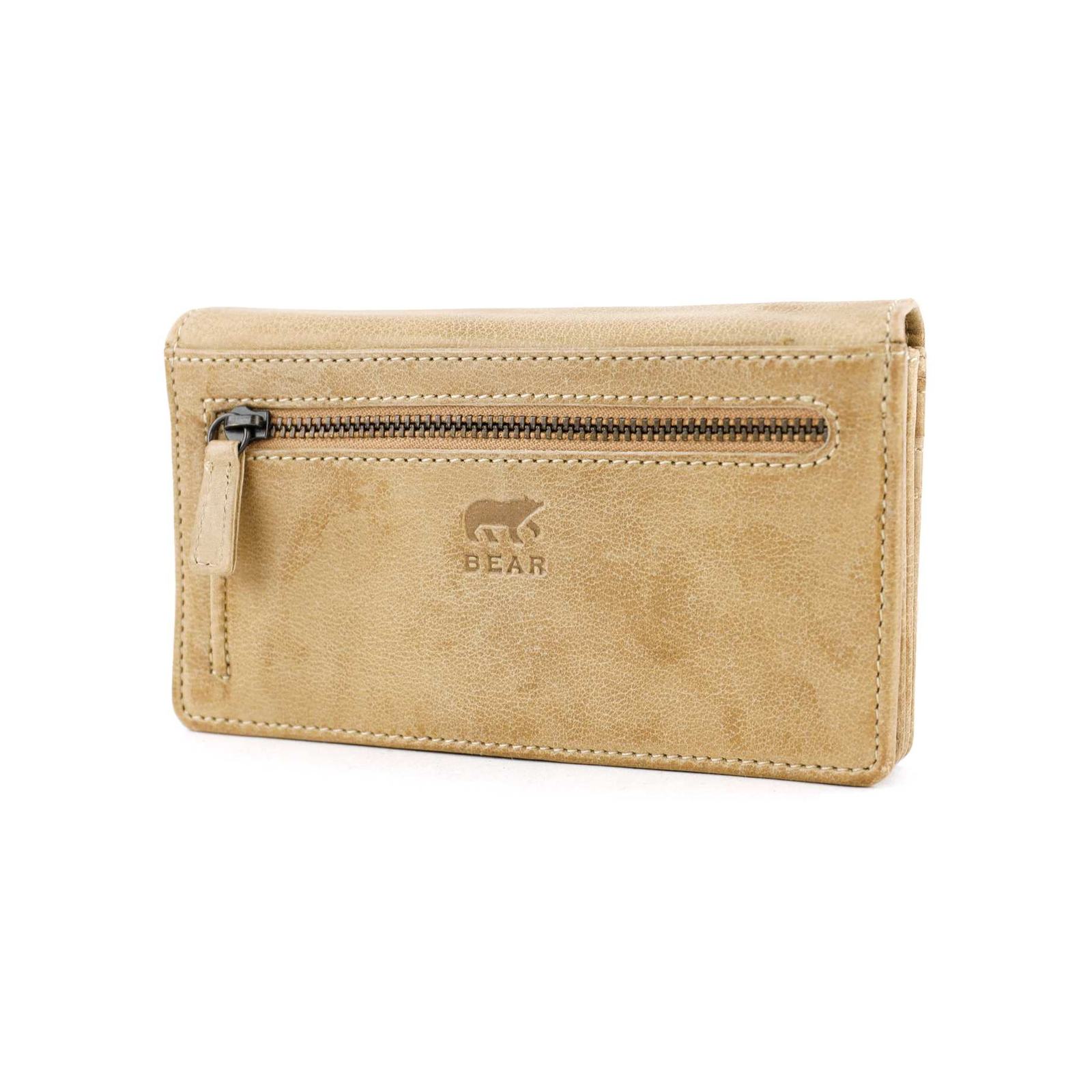 Bear Design Emma leren overslagportemonnee RFID | CL782 baltic beige achterkant