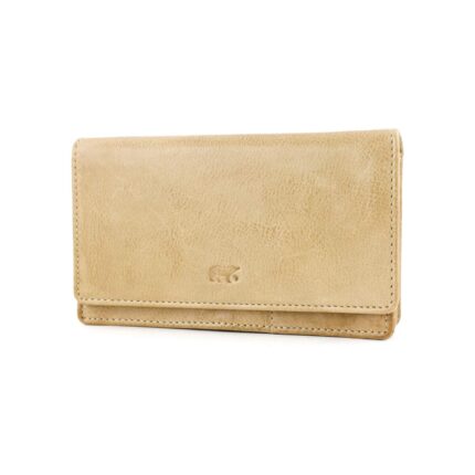 Bear Design Emma leren overslagportemonnee RFID | CL782 baltic beige zijkant