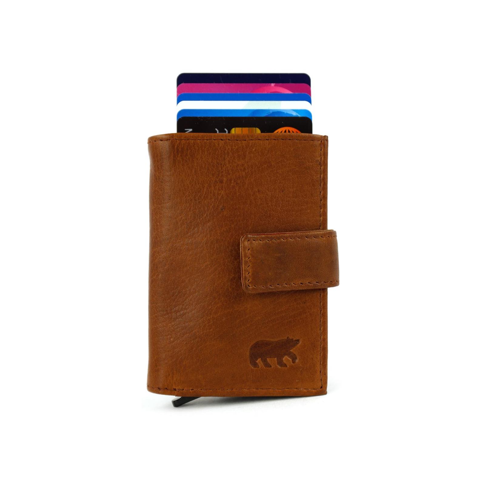 Bear Design Evie CP6813 Pasjeshouder (met muntgeld klepvakje) - Cognac