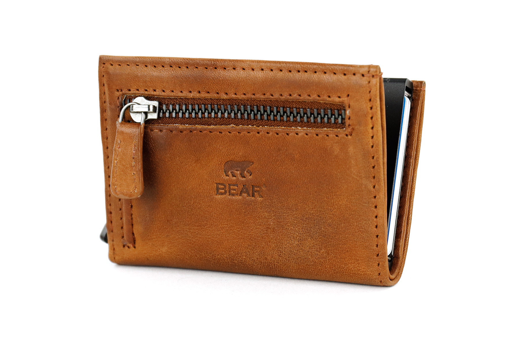 Bear Design Frits leren pasjeshouder cognac | CP7080 cognac achterkant
