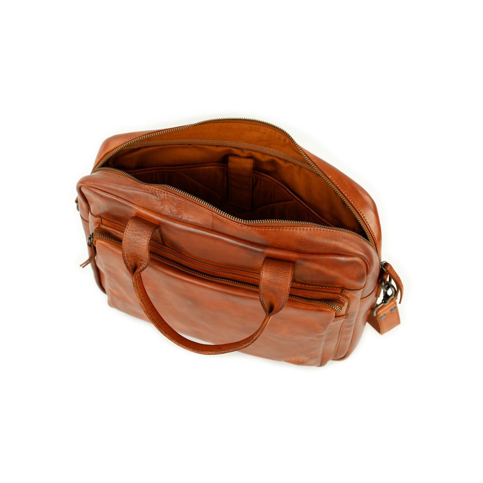 Bear Design Hugo laptoptas (Cow-Lavato laptopschoudertas 15 inch) - Cognac - Afbeelding 4