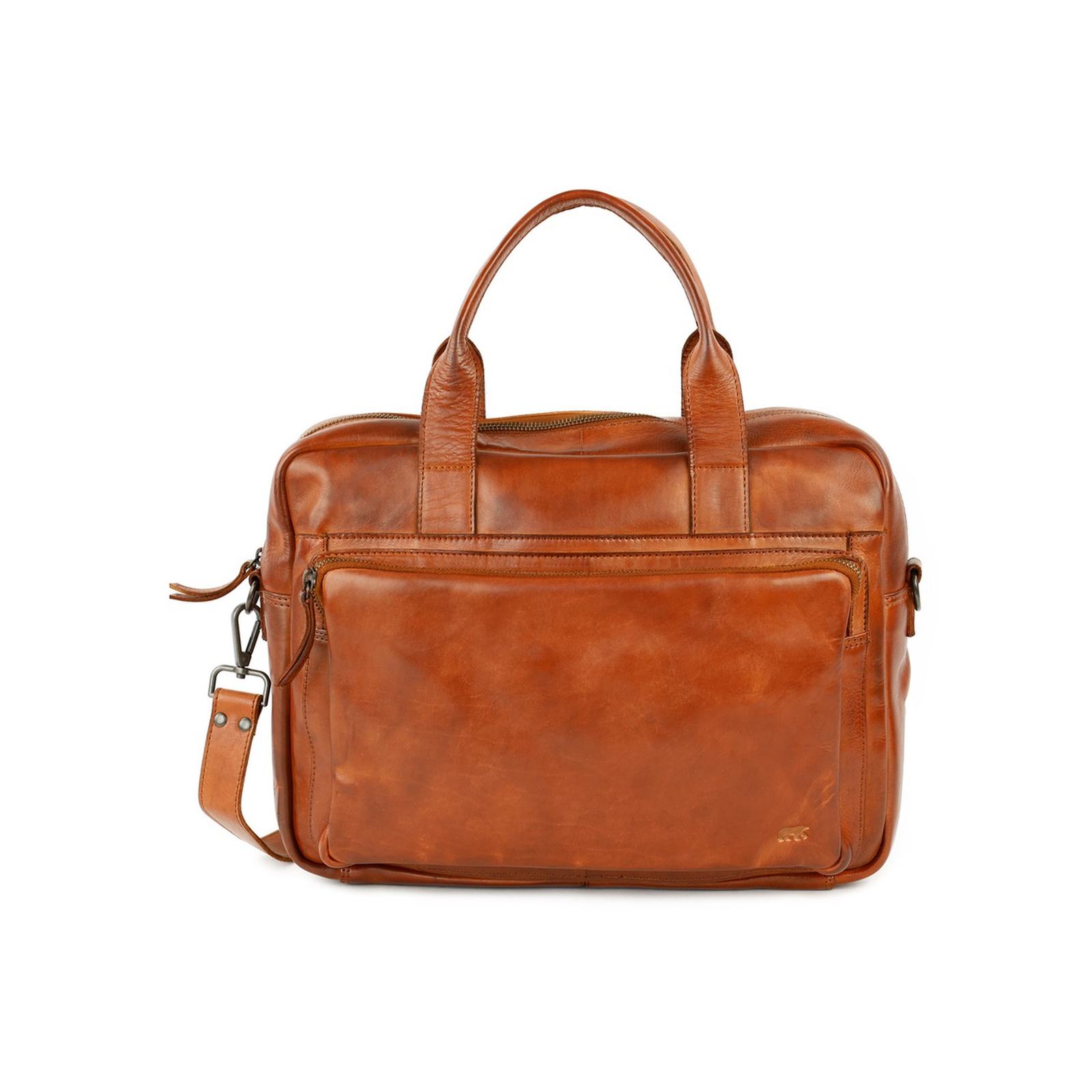Bear Design Hugo laptoptas (Cow-Lavato laptopschoudertas 15 inch) - Cognac