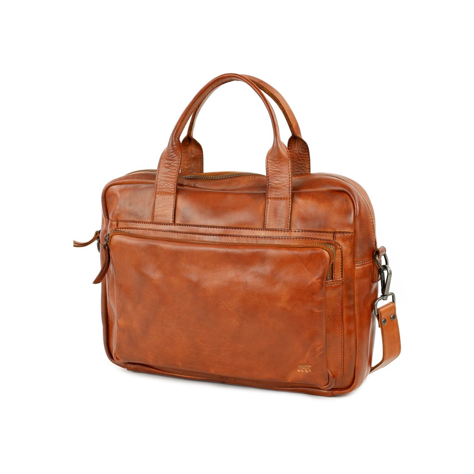 Bear Design Hugo laptoptas (Cow-Lavato laptopschoudertas 15 inch) - Cognac - Afbeelding 3