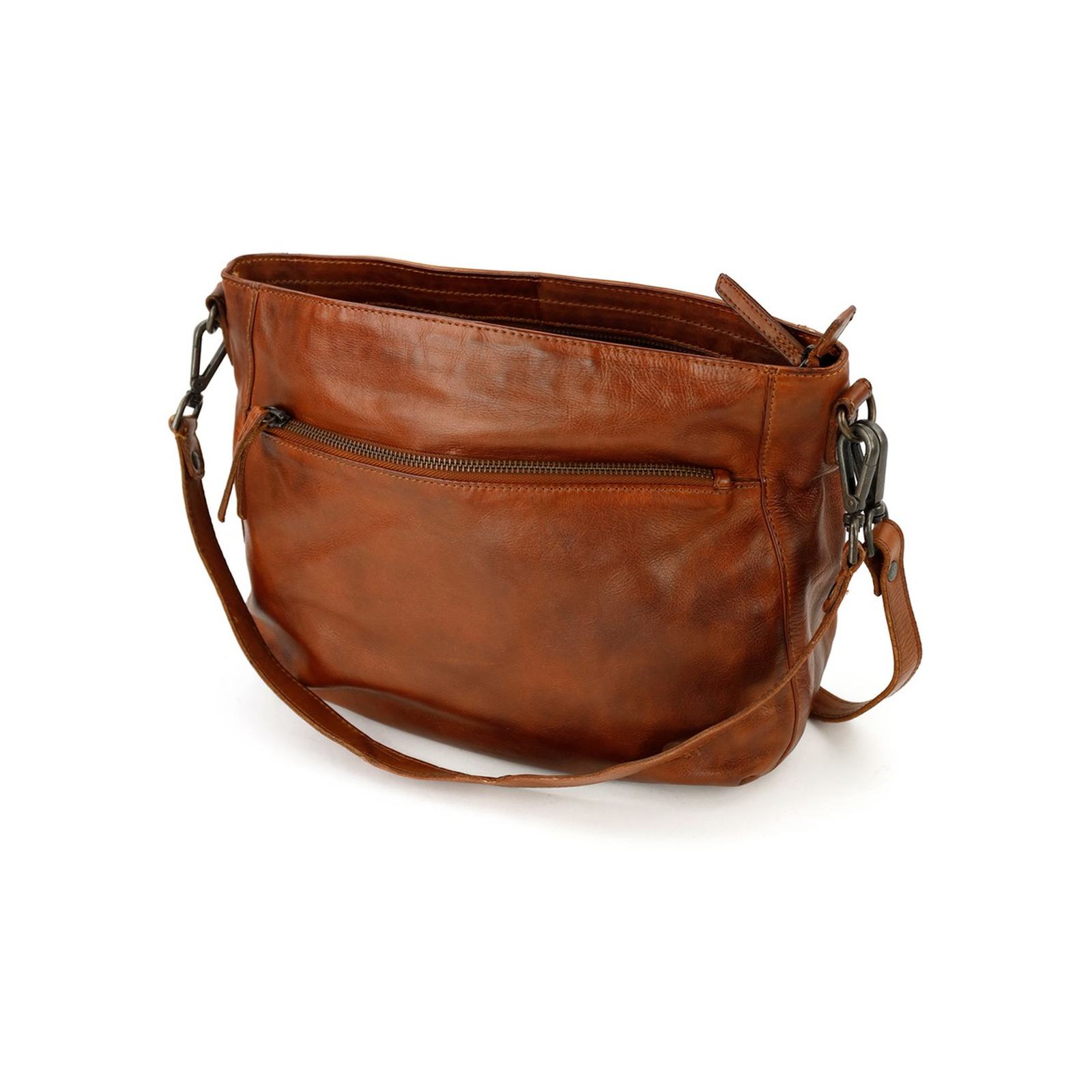 Bear Design Jade leren schoudertas dames | CL-44634 cognac voorkant detail