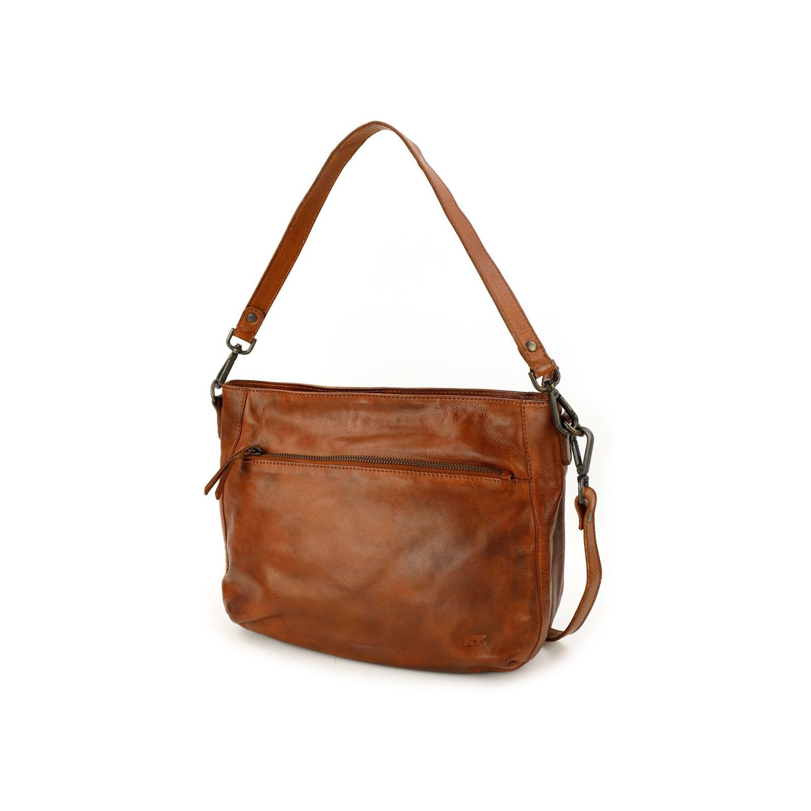 Bear Design Jade leren schoudertas dames | CL-44634 cognac voorkant schuin