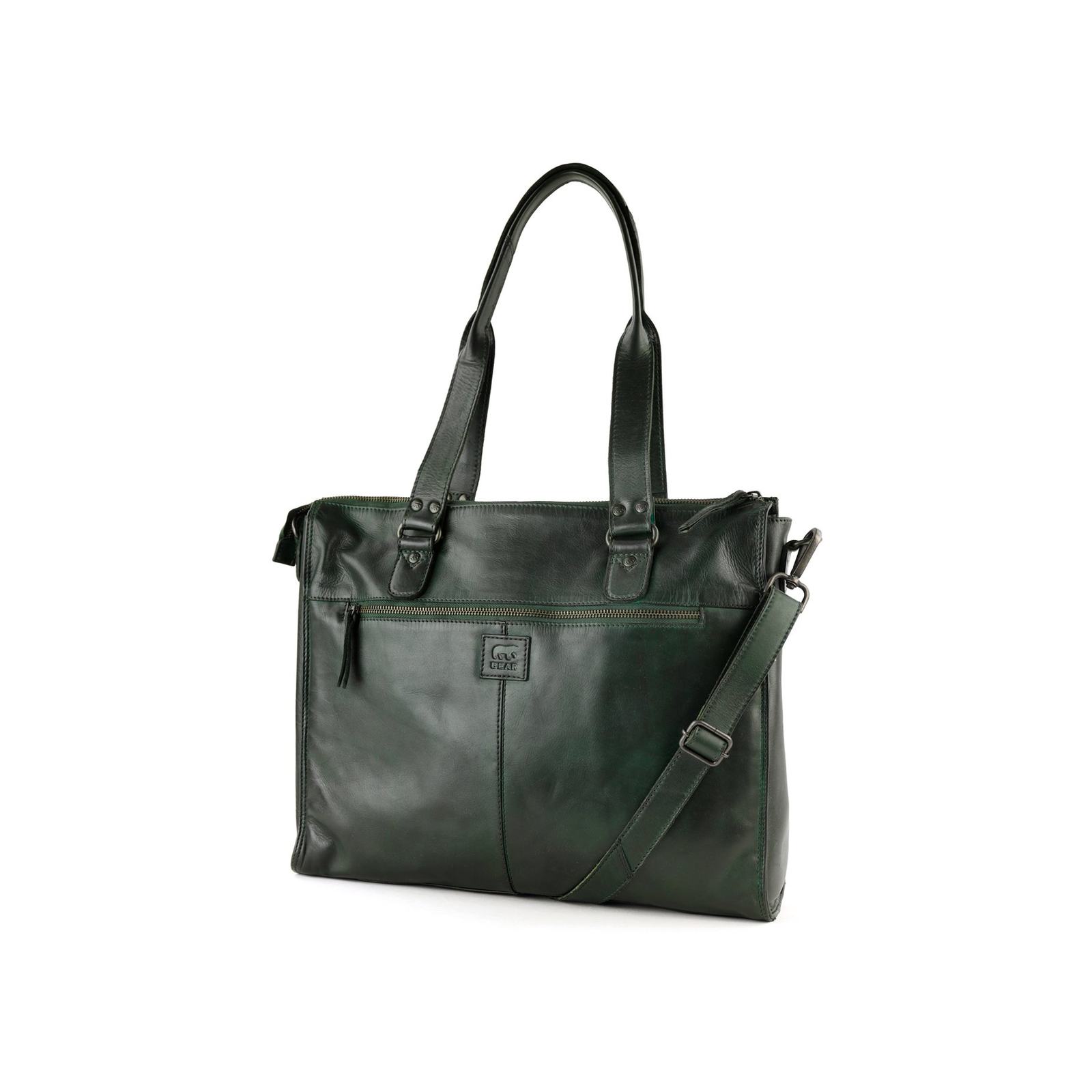 Bear Design Mea leren laptoptas 15.6 inch | HD-35221 groen achterkant