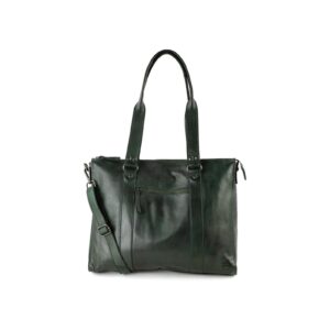 Bear Design Mea leren laptoptas 15.6 inch | HD-35221 groen voorkant