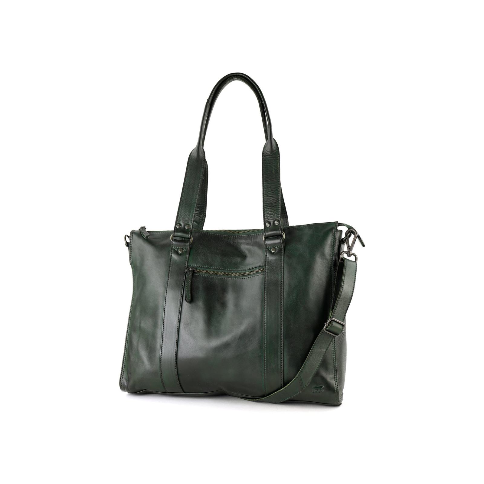 Bear Design Mea leren laptoptas 15.6 inch | HD-35221 groen zijkant