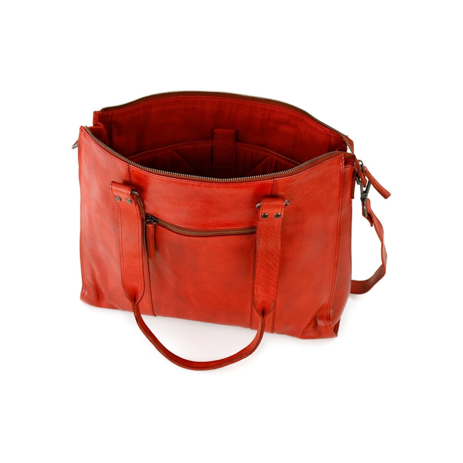 Bear Design Mea leren laptoptas 15.6 inch | HD-35221 rood open