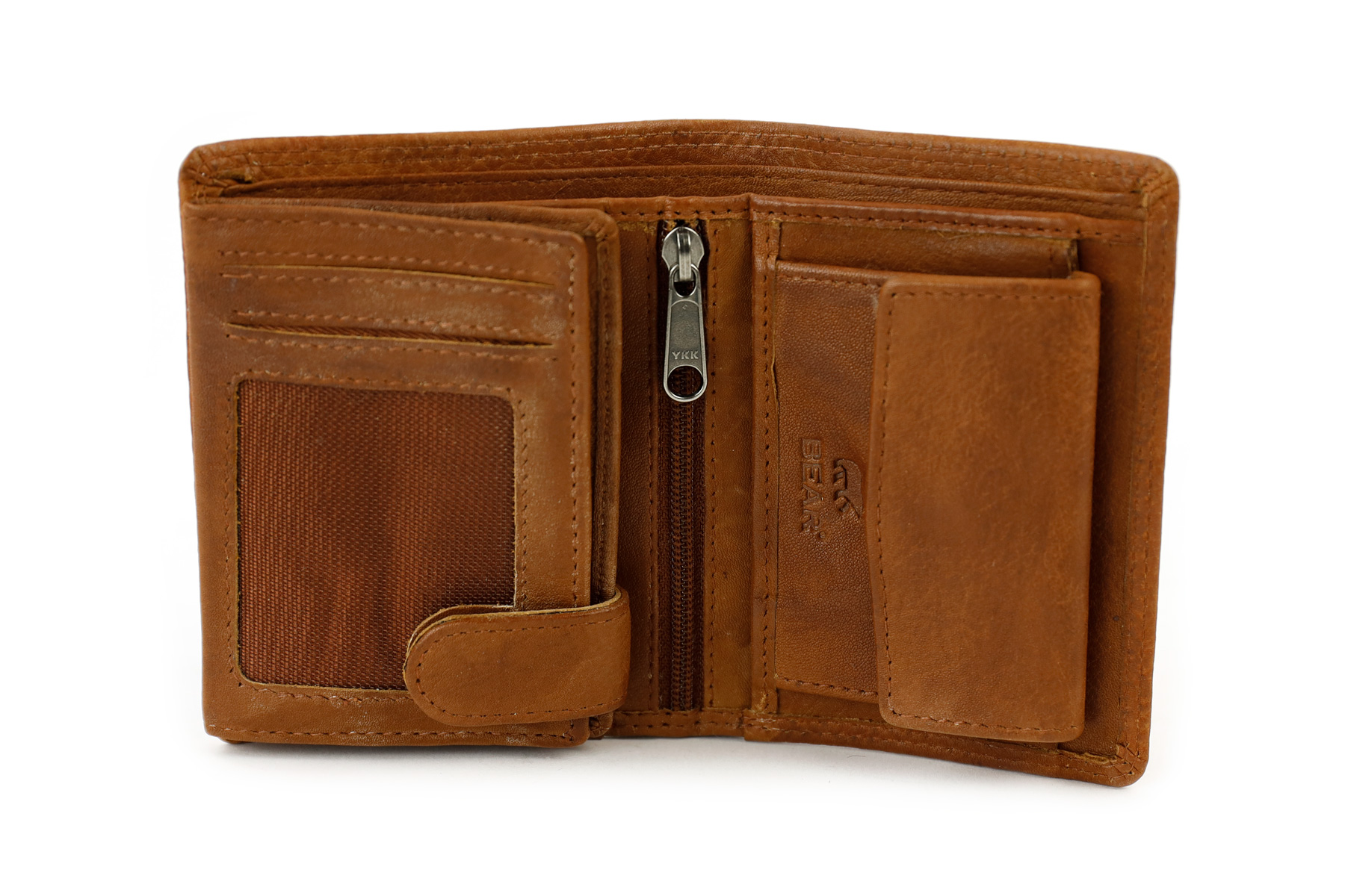 Bear Design Nolan leren billfold portemonnee cognac binnenkant