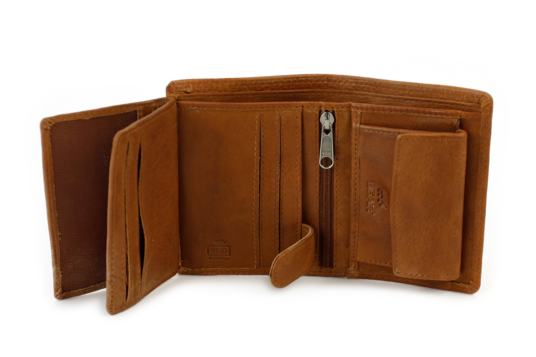 Bear Design Nolan leren billfold portemonnee cognac open
