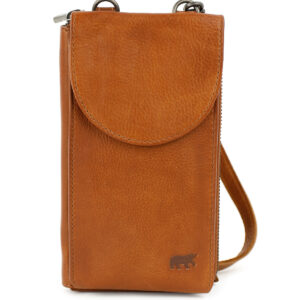 Bear Design Patty leren telefoontasje cognac | CP7066 voorkant