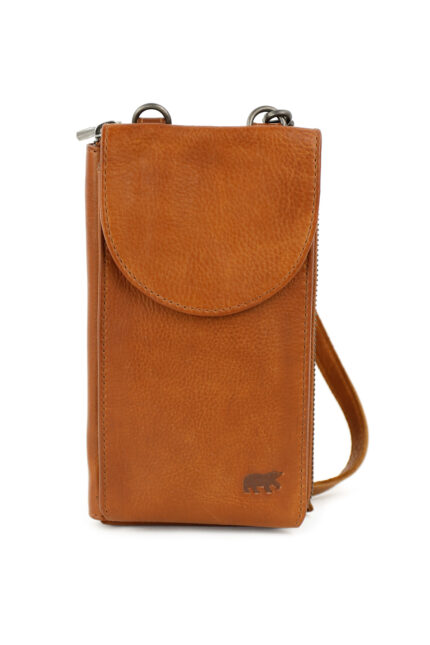 Bear Design Patty leren telefoontasje cognac | CP7066 voorkant