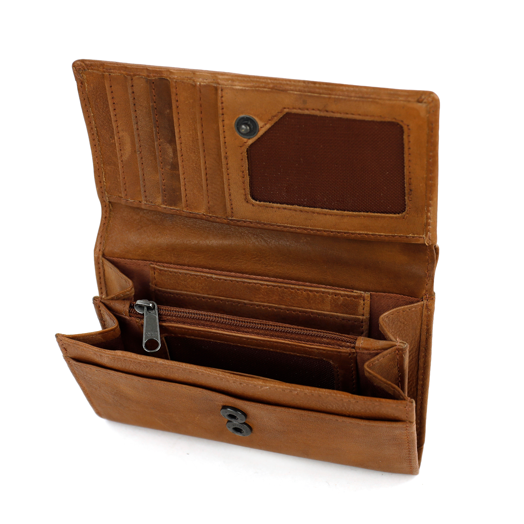 Bear Design Sweety XL leren portemonnee cognac | CP6041 open