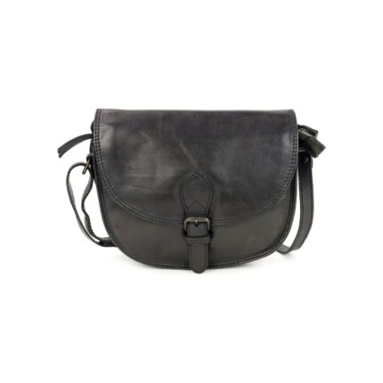 Bear Gigi schoudertasje (leren schoudertas / crossbody) - Zwart