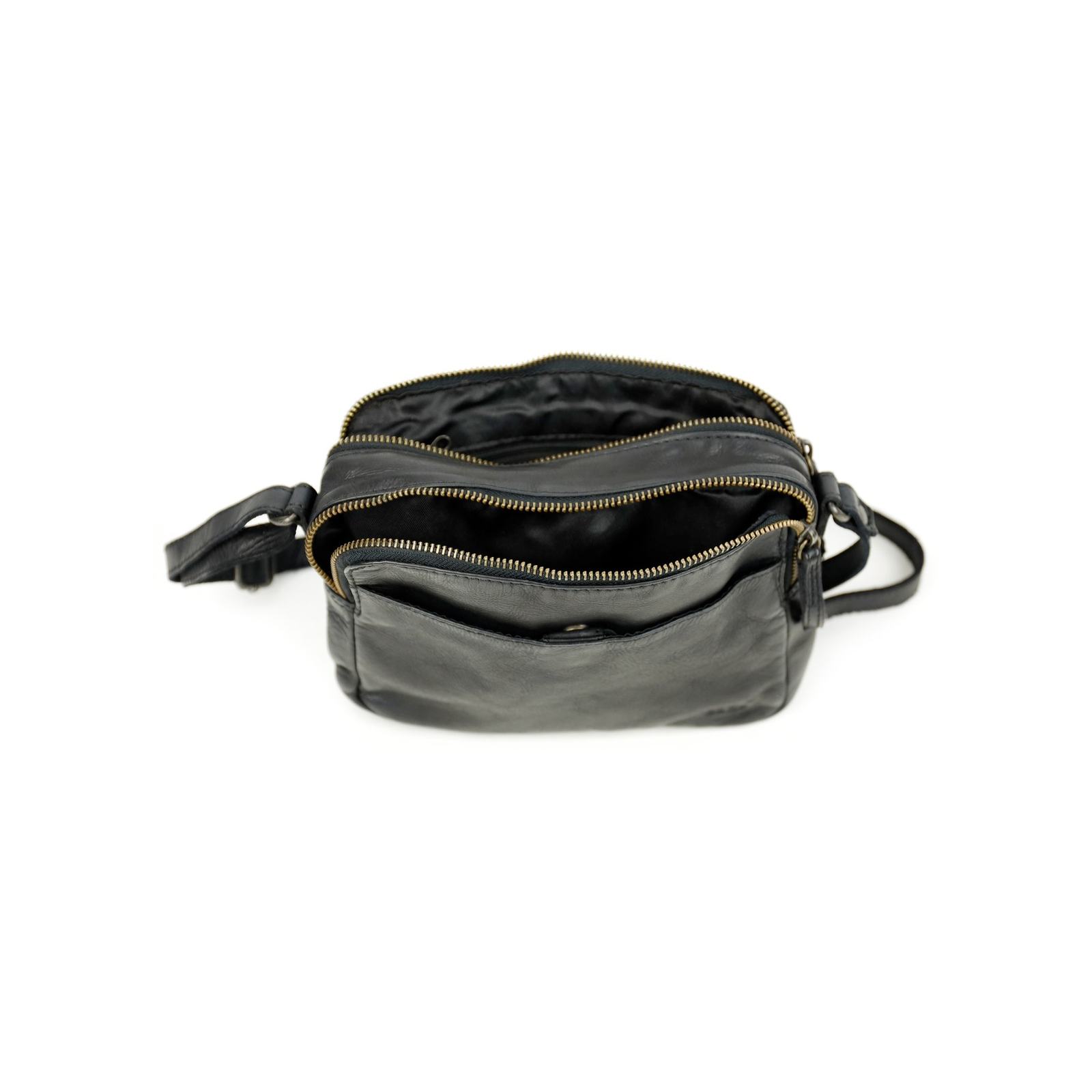 Bear Irem schoudertasje (leren schoudertas / unisex) - Zwart - Afbeelding 3