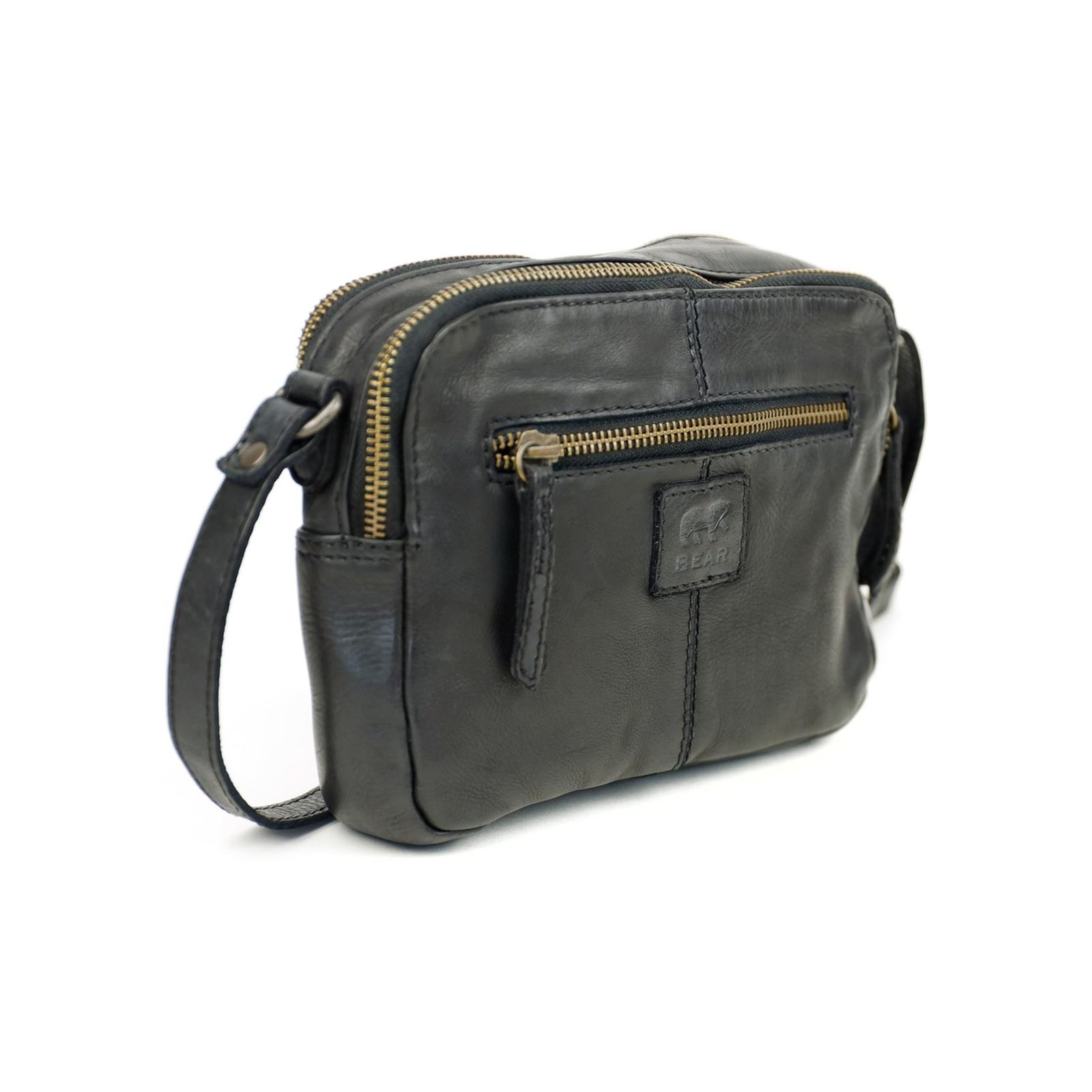 Bear Irem schoudertasje (leren schoudertas / unisex) - Zwart - Afbeelding 2