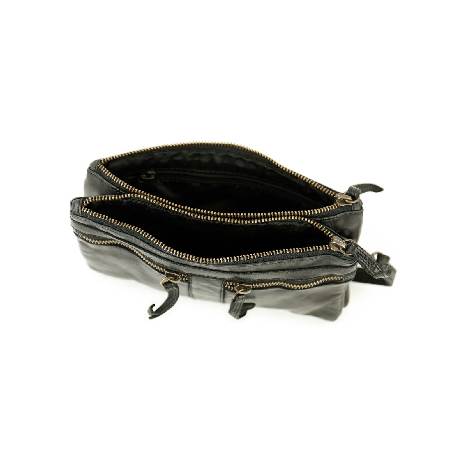 Bear Linda schoudertasje (leren schoudertas / crossbody) - Zwart - Afbeelding 3