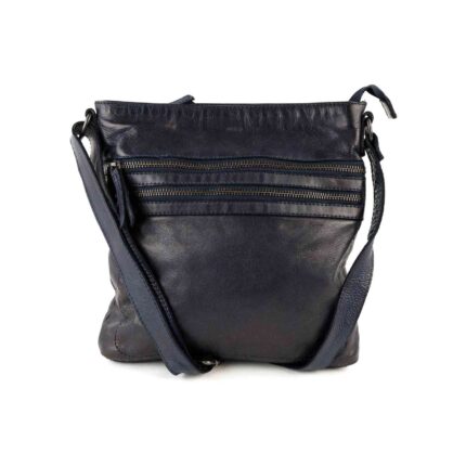 Bear Luna schoudertasje (leren schoudertas / crossbody) - Blue