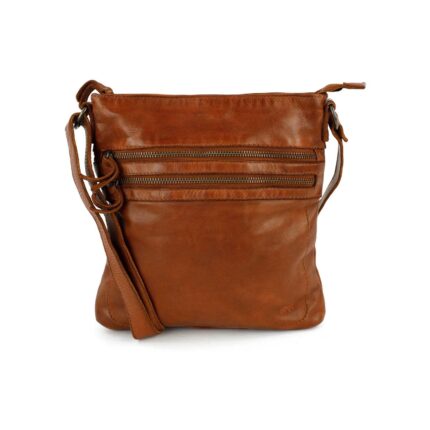 Bear Luna schoudertasje (leren schoudertas / crossbody) - Cognac