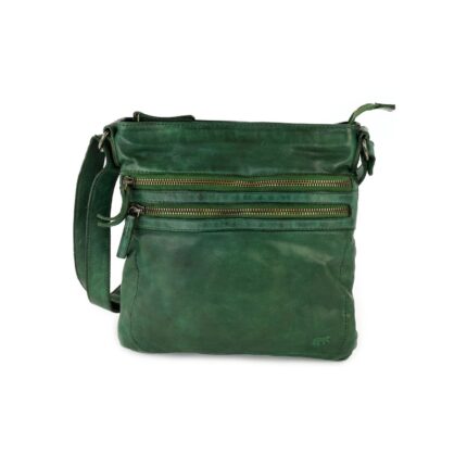 Bear Luna schoudertasje (leren schoudertas / crossbody) - Green