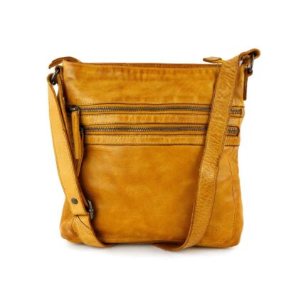 Bear Luna schoudertasje (leren schoudertas / crossbody) - Yellow