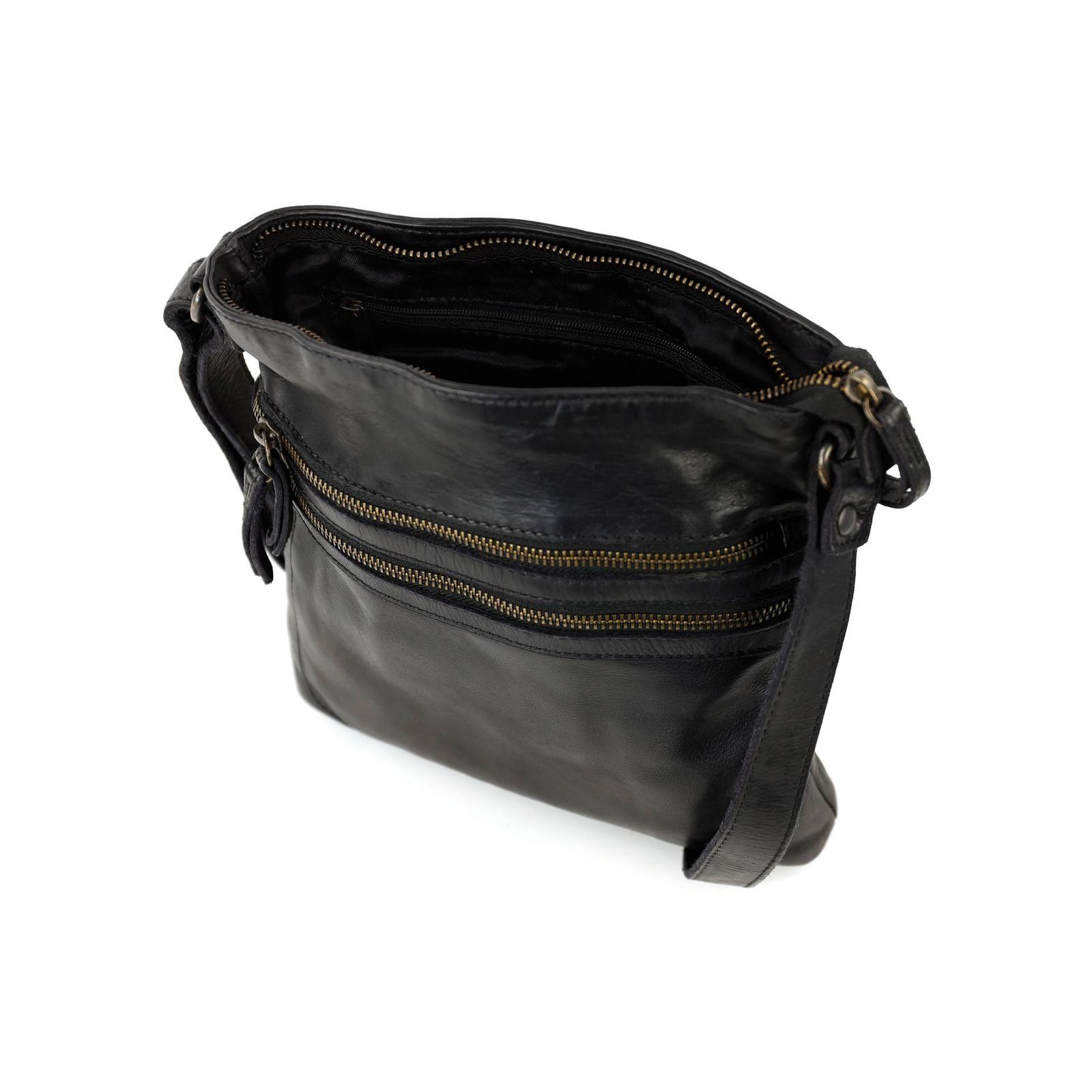 Bear Luna schoudertasje (leren schoudertas / crossbody) - Zwart - Afbeelding 3