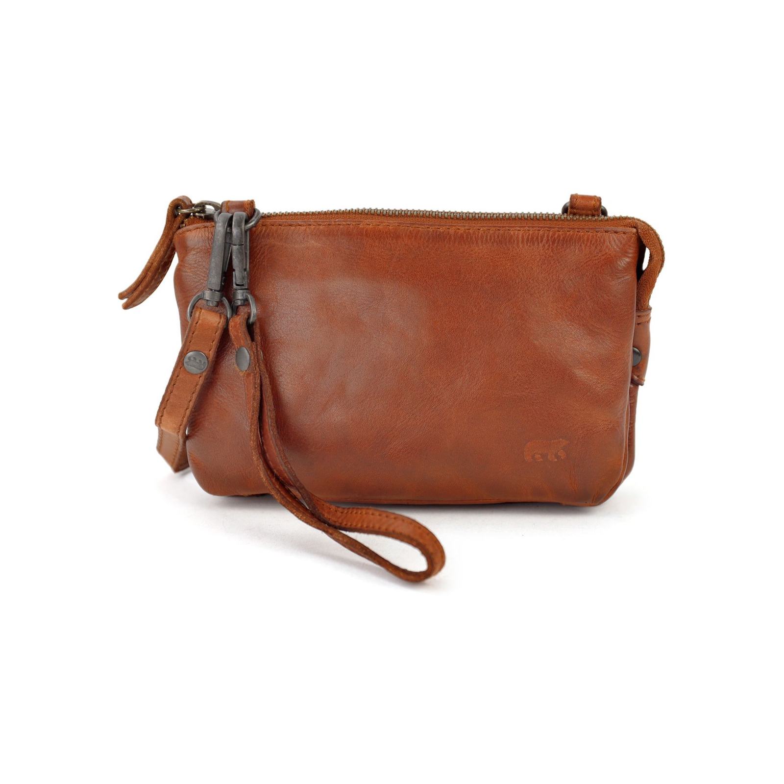 Bear Umi portemonneetasje (leren portemonneetas / crossbody) - Cognac