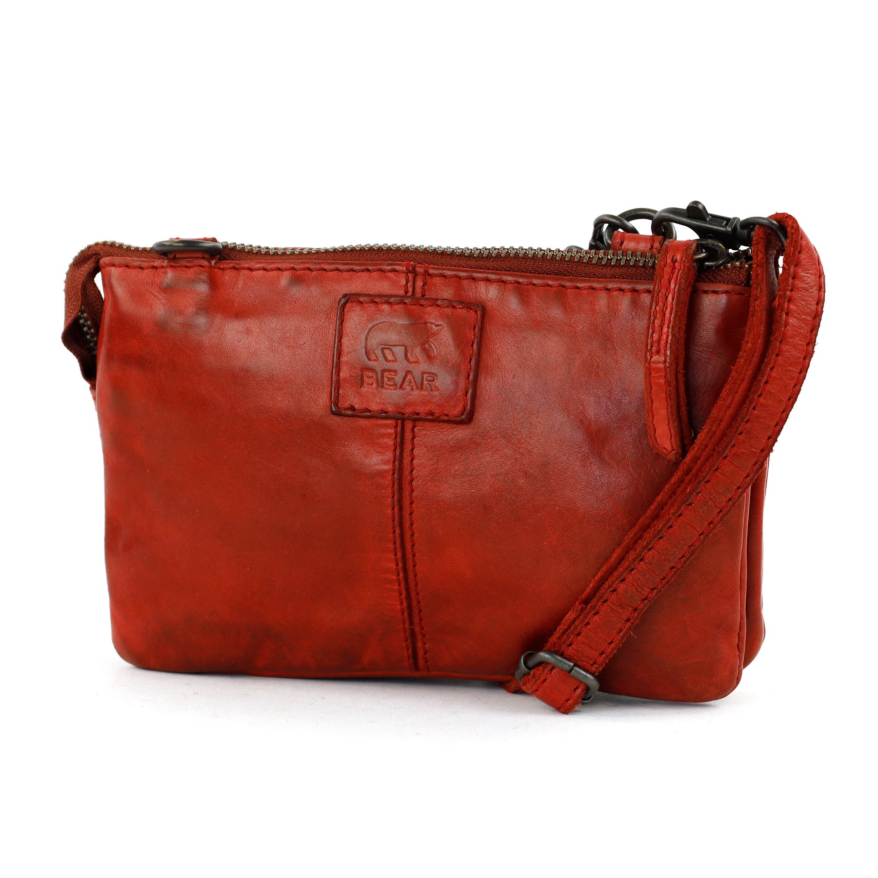Bear Umi portemonneetasje (leren portemonneetas / crossbody) - Red - Afbeelding 4