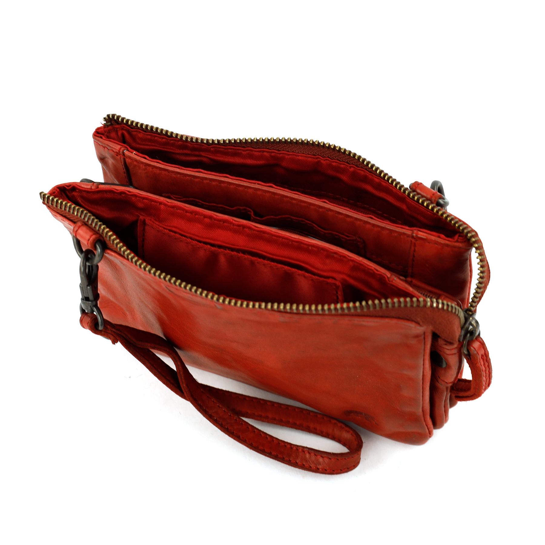 Bear Umi portemonneetasje (leren portemonneetas / crossbody) - Red - Afbeelding 3
