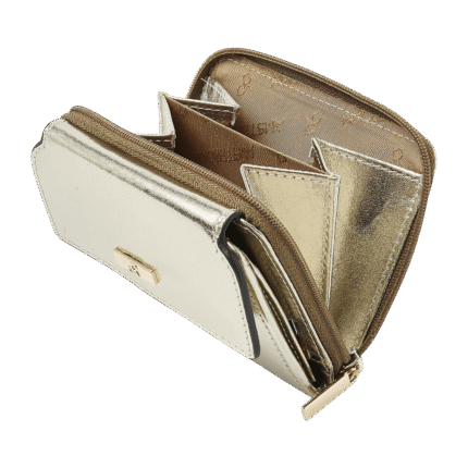 dR Amsterdam 110179 damesportemonnee met rits light gold open