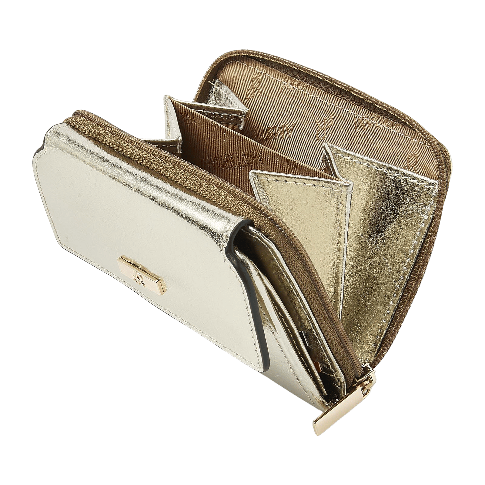 dR Amsterdam 110179 damesportemonnee met rits light gold open