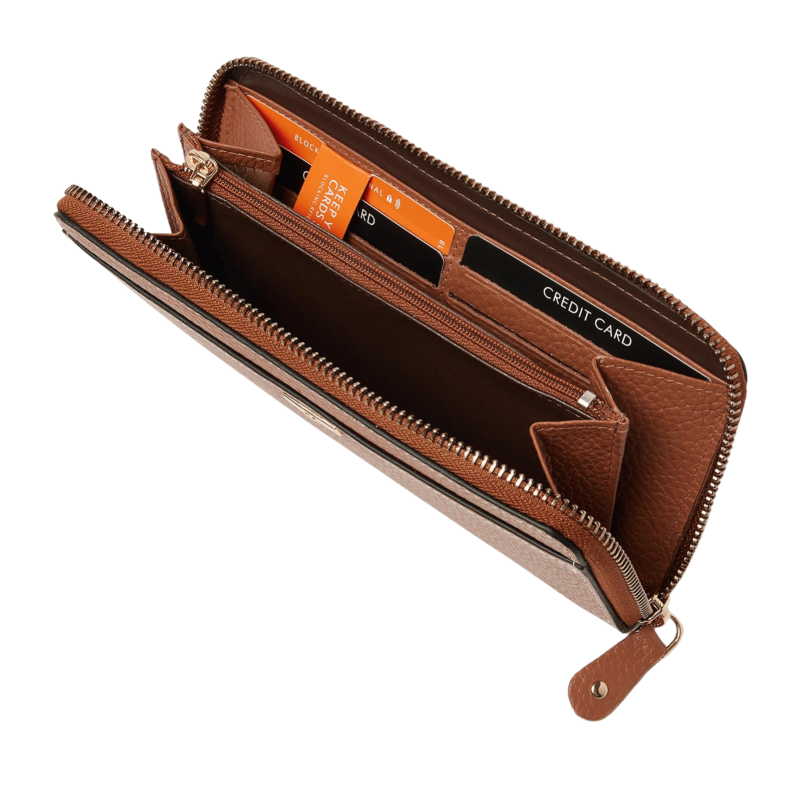 dR Amsterdam 110182 damesportemonnee met rits mocha open