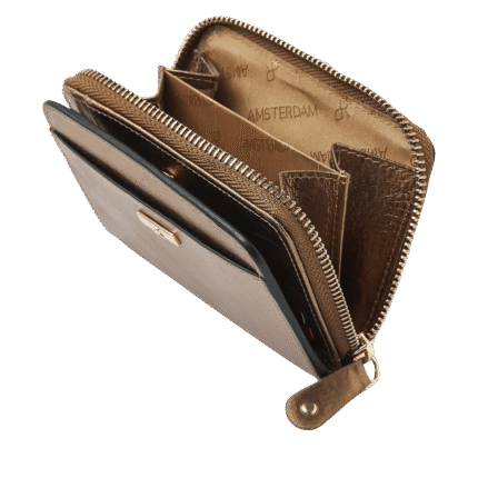 dR Amsterdam 110184 damesportemonnee met rits gold open