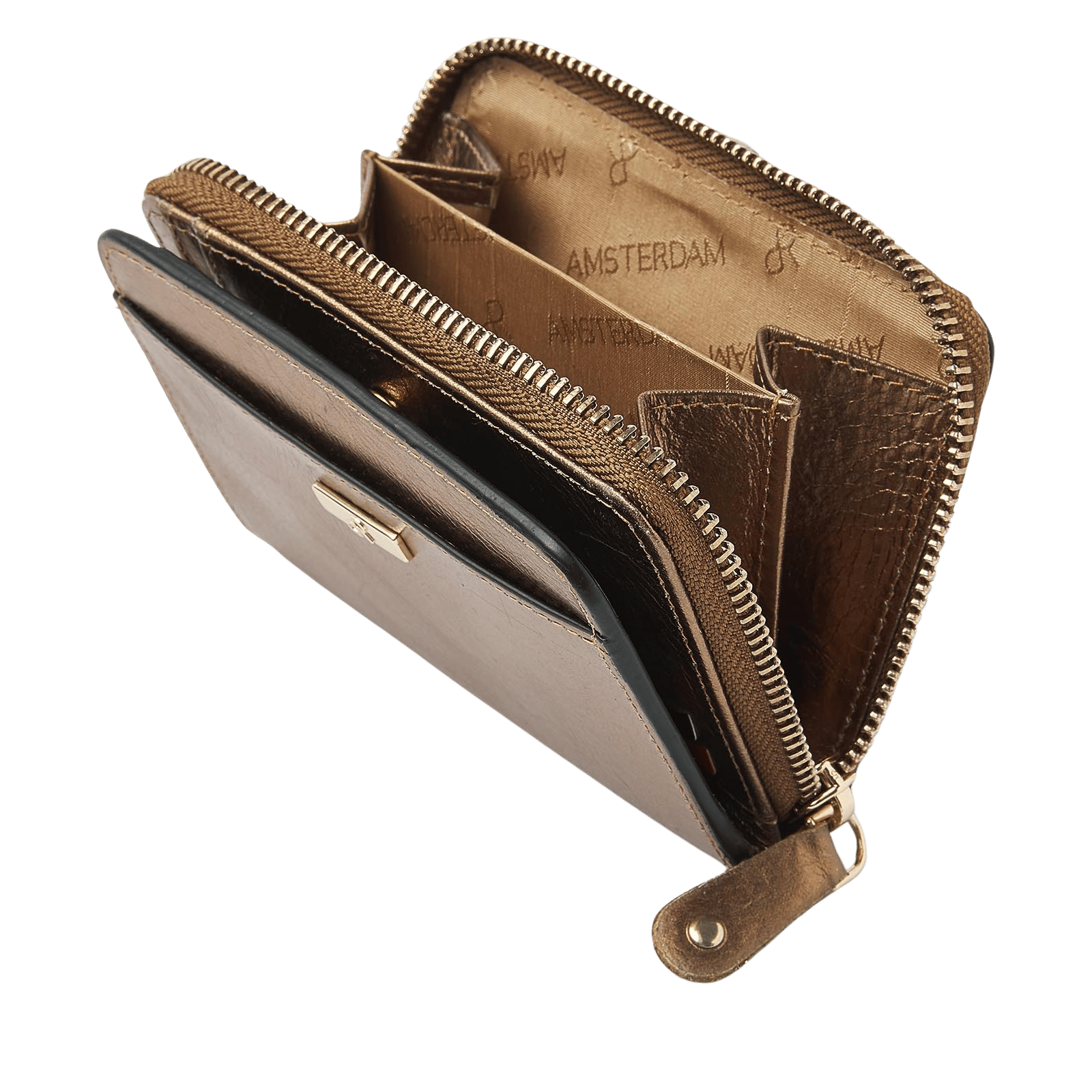 dR Amsterdam 110184 damesportemonnee met rits gold open
