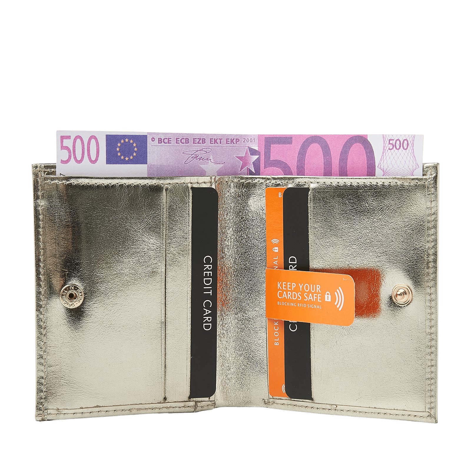 dR Amsterdam 110535 billfold portemonnee light gold binnenkant