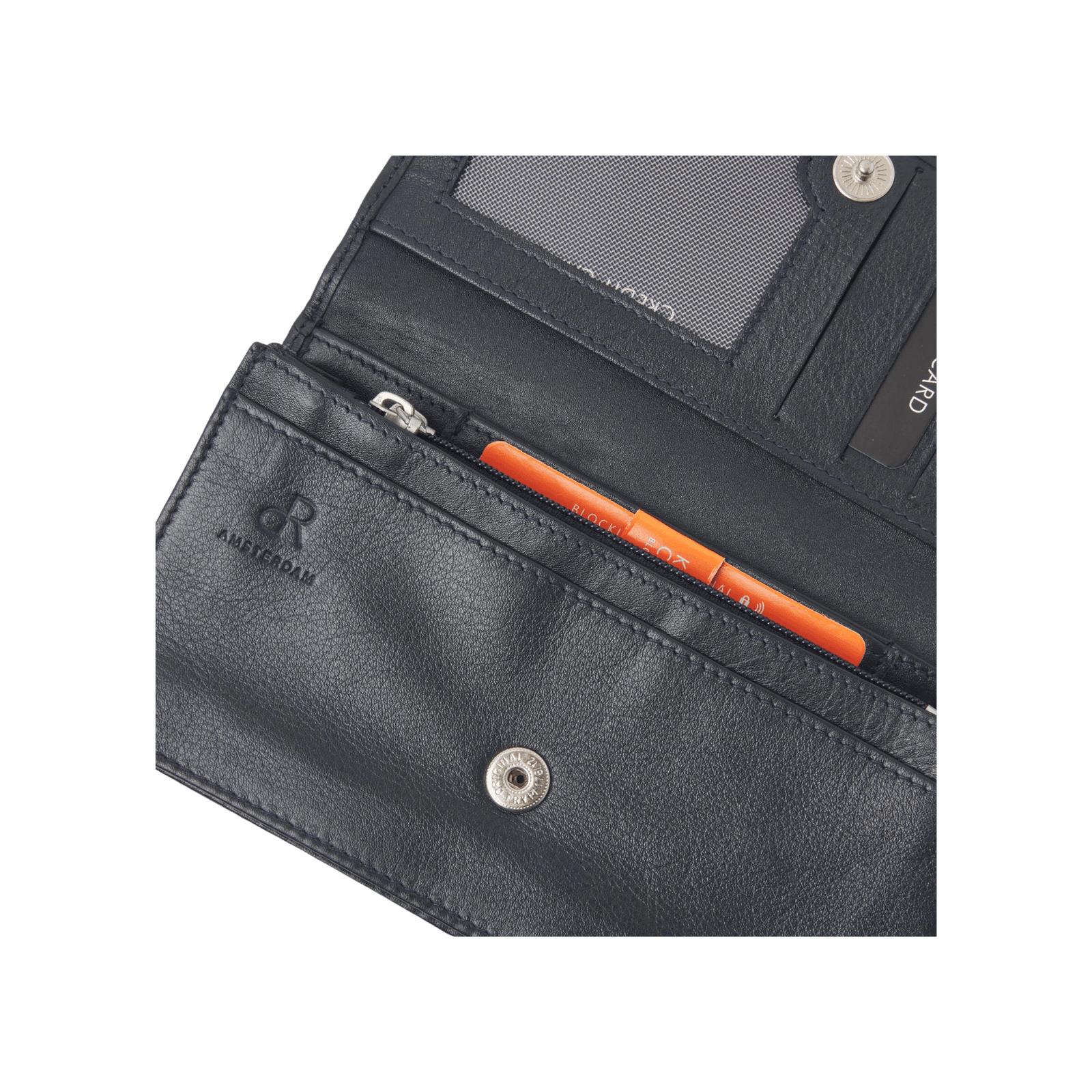 dR Amsterdam 15190 damesportemonnee RFID blauw detail
