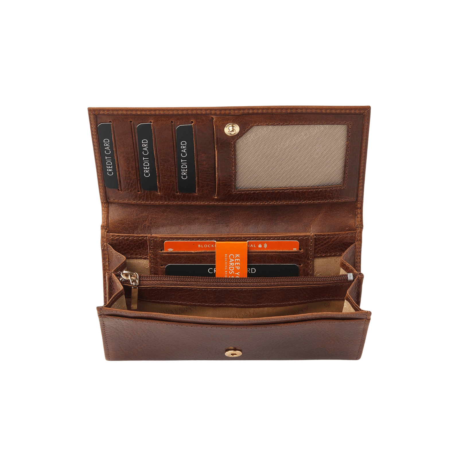 dR Amsterdam 28159 damesportemonnee RFID cognac open